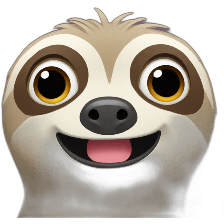 sloth with surprise face with hands on face emoji