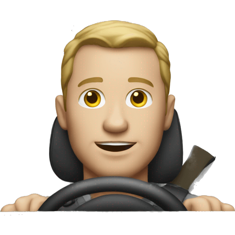 WHITE Man driving a pickup truck emoji