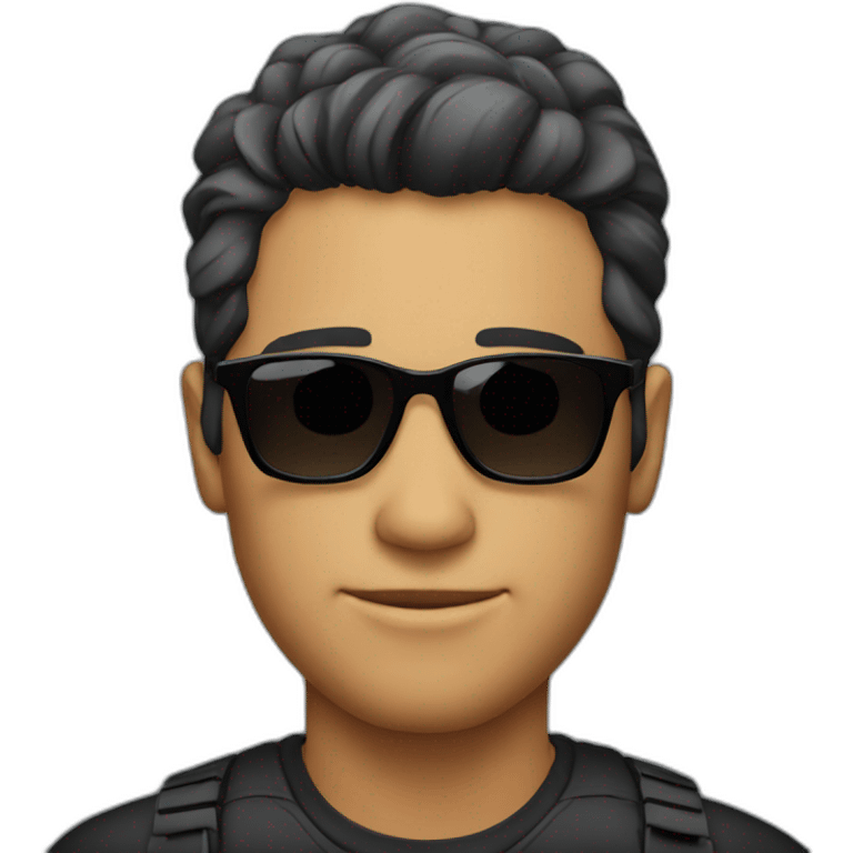 Handsome bold guy with sunglasses emoji