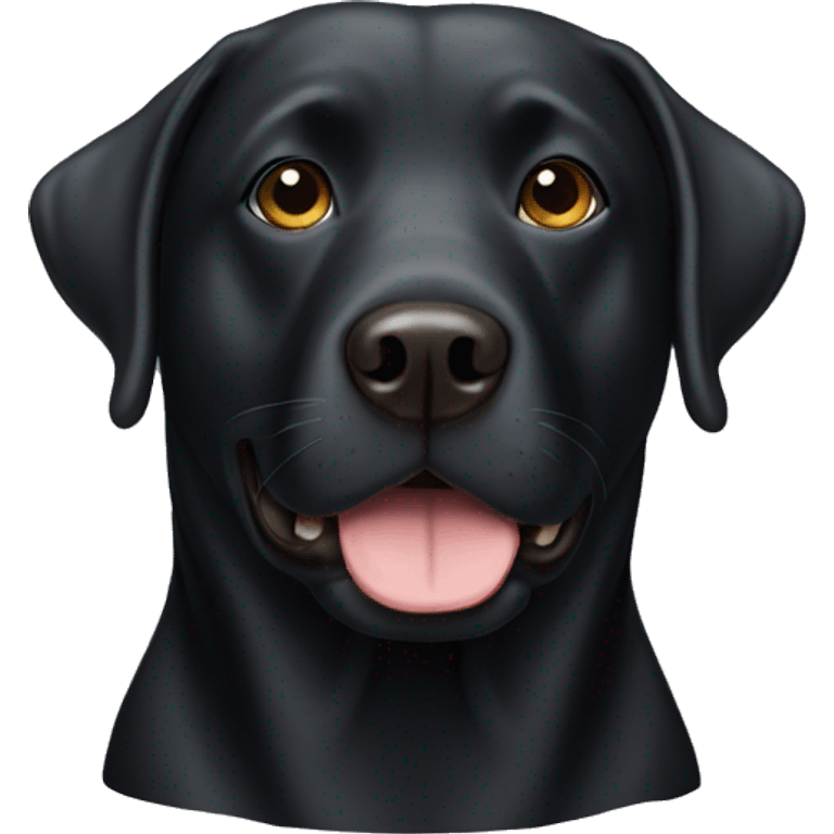 Fat black lab head emoji