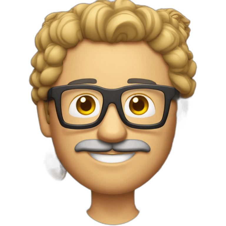 Mann mit Brille bart und dünnen leicht lockigen Haaren emoji