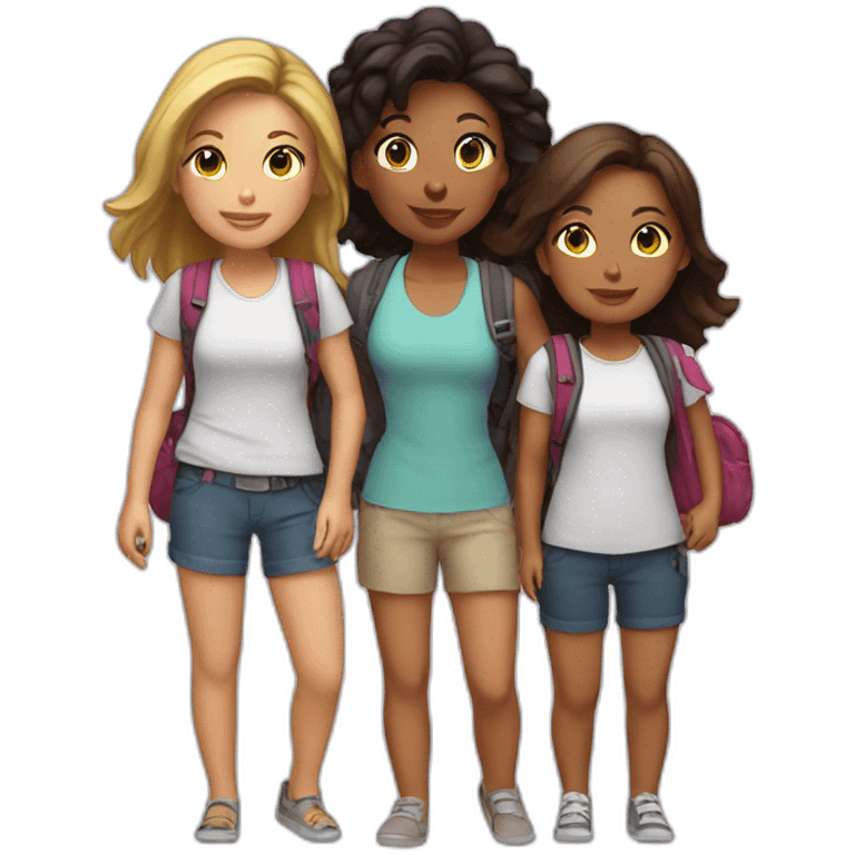 travel with friends (4 girls) emoji