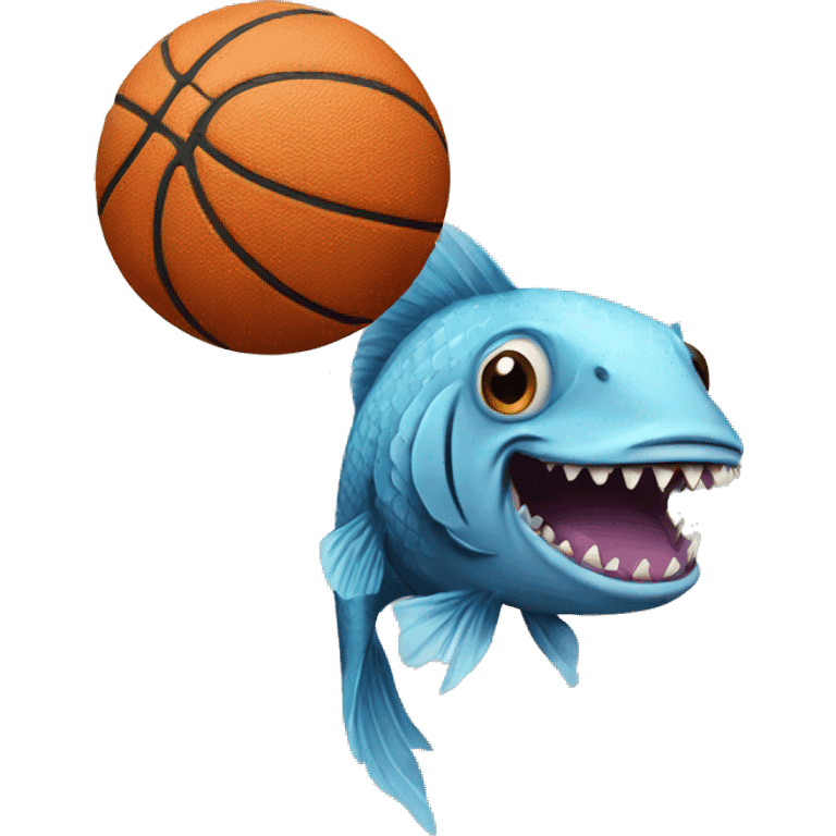 Fish playing basketball emoji