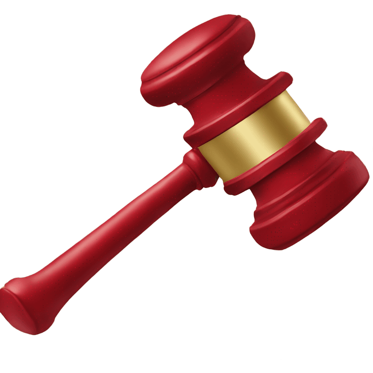 judge hammer in red color  emoji