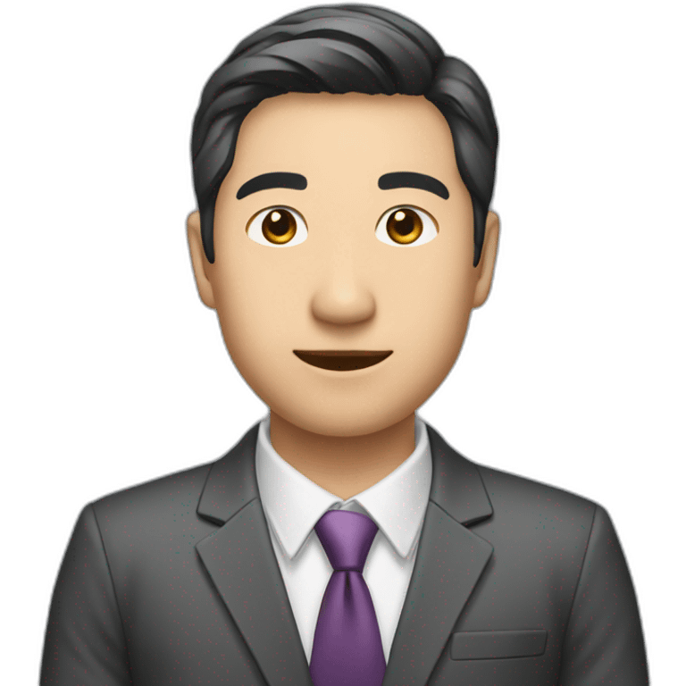 Male invest manager, asian, Half-length portrait emoji