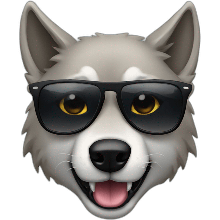 Wolf with sunglasses emoji