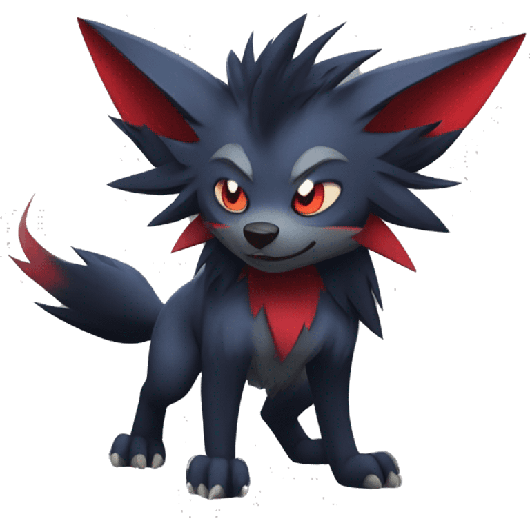 Cool Edgy Zorua-Zoroark-Mightyena full body emoji