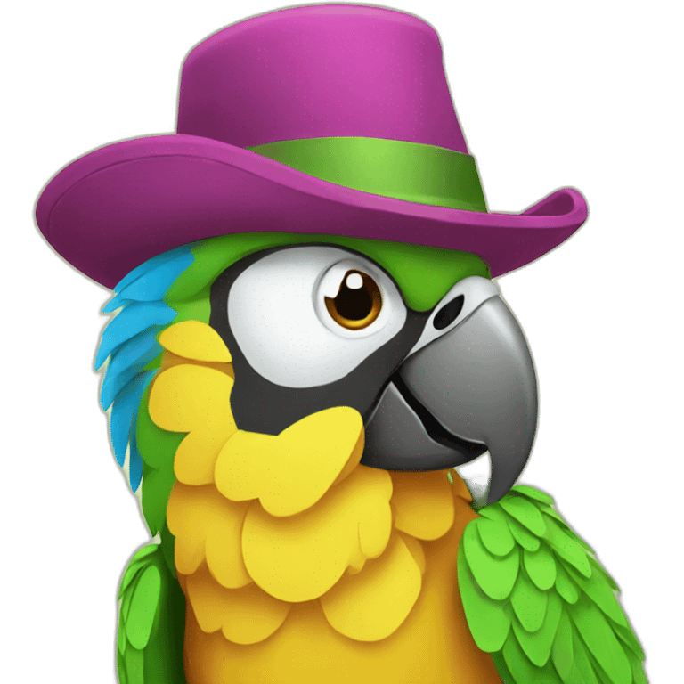 parrot with a hat emoji