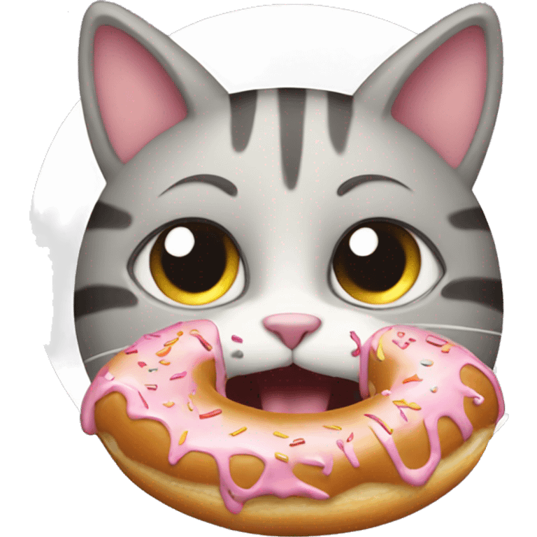 Cat eating donut emoji