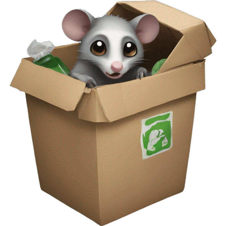 Possum in a garbage emoji