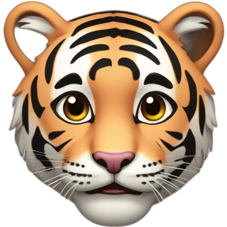 tigre de color rosa emoji