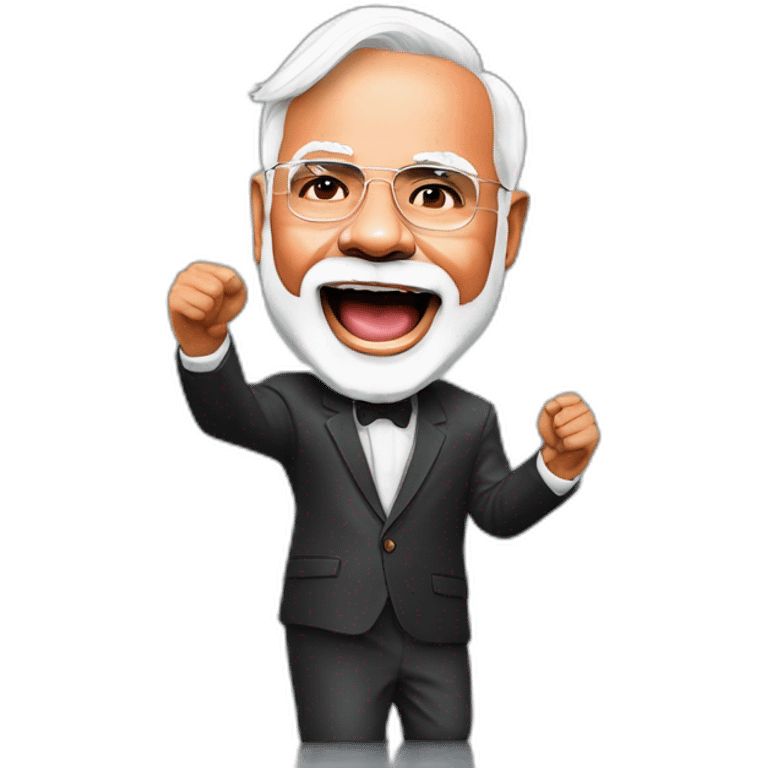 hyper realistic narendra modi doing cristiano ronaldo's celebration 'siuuu' emoji