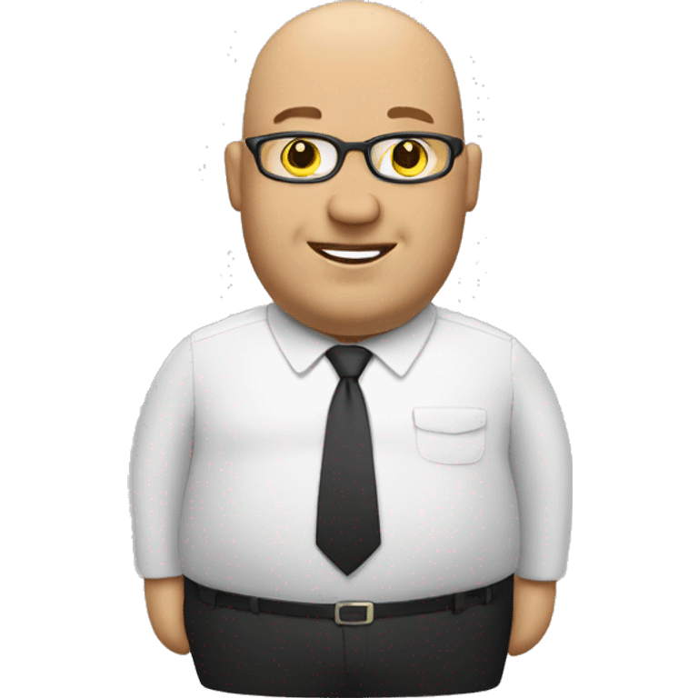 a fat rental agent with a bald head emoji