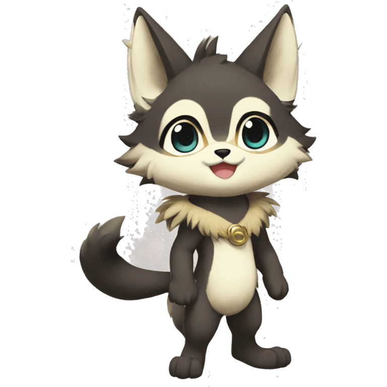 shiny, Kemono-style, Chibi, Anthro-Fur-Sona-Fakémon, Full Body emoji