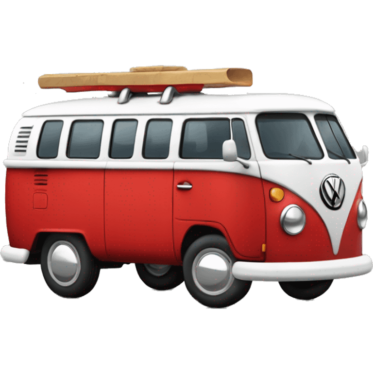 Red VW Bulli with wording „Feuerwehr“ emoji