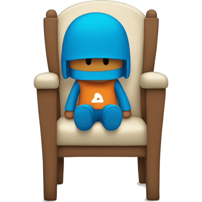 Pocoyo sentada en una silla pensando emoji