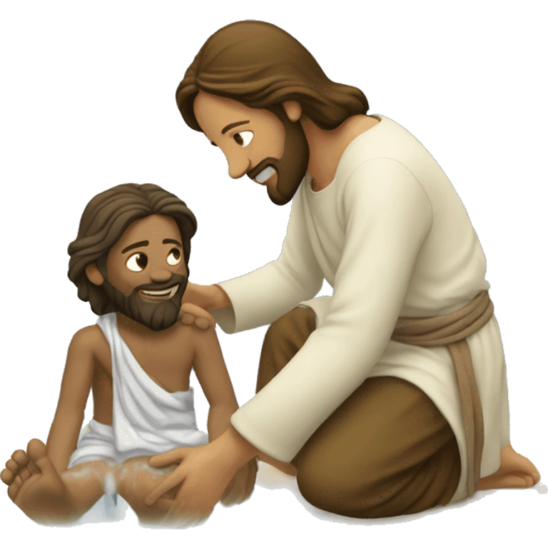 Jesus washes disciple’s feet  emoji