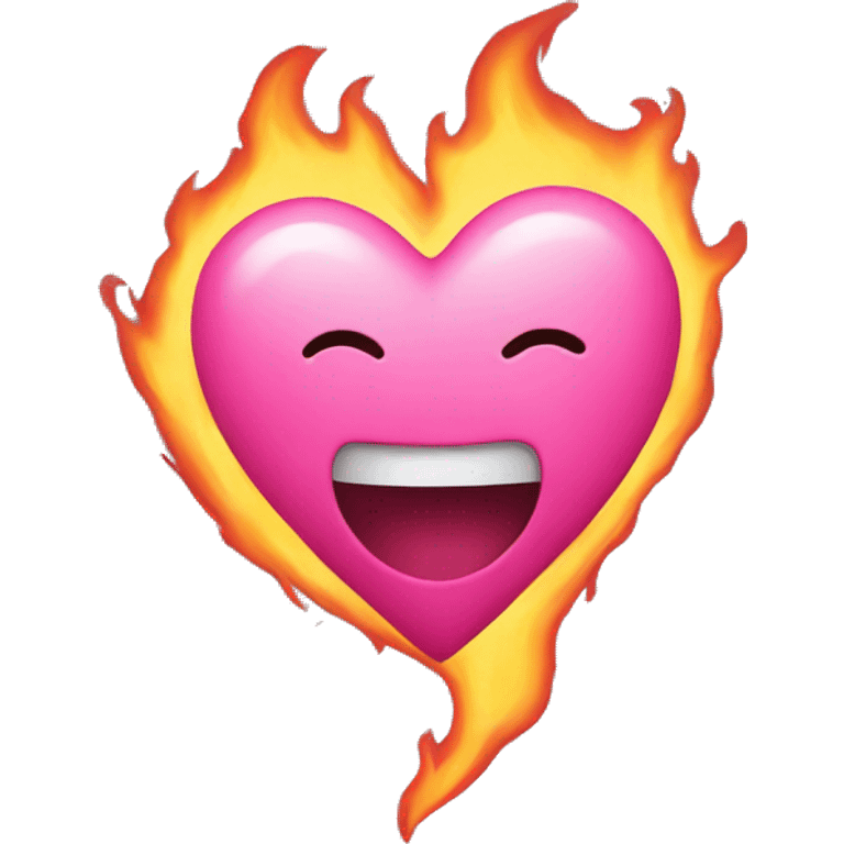 pink heart with fire emoji