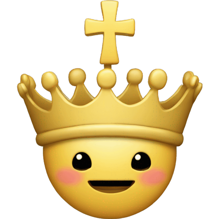 A cross with a crown emoji