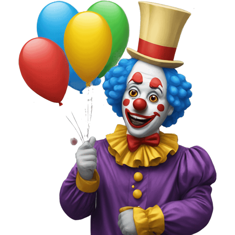 clown hold up wtf balloon emoji