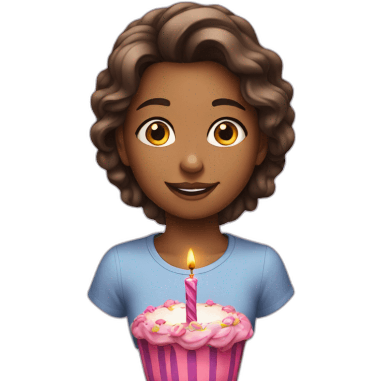 Girl having a birthday  emoji