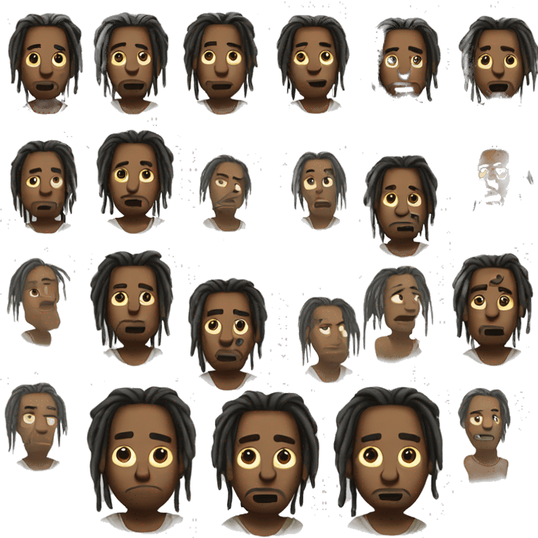 Man with dreads shrugging  emoji