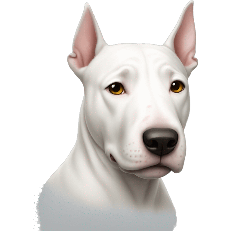 A sad white bull Terrier emoji