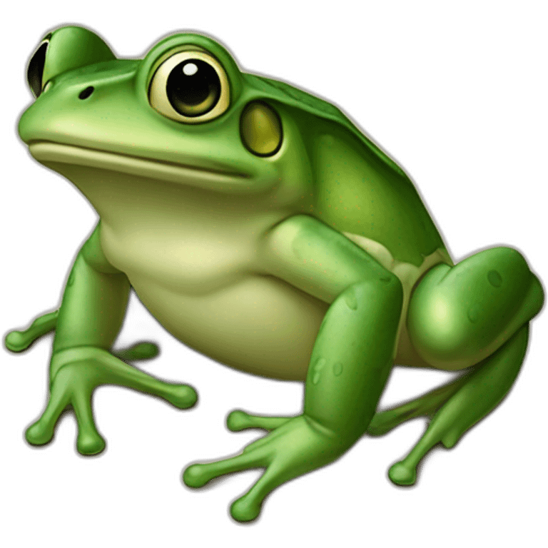 Une grenouille sur une fusée emoji