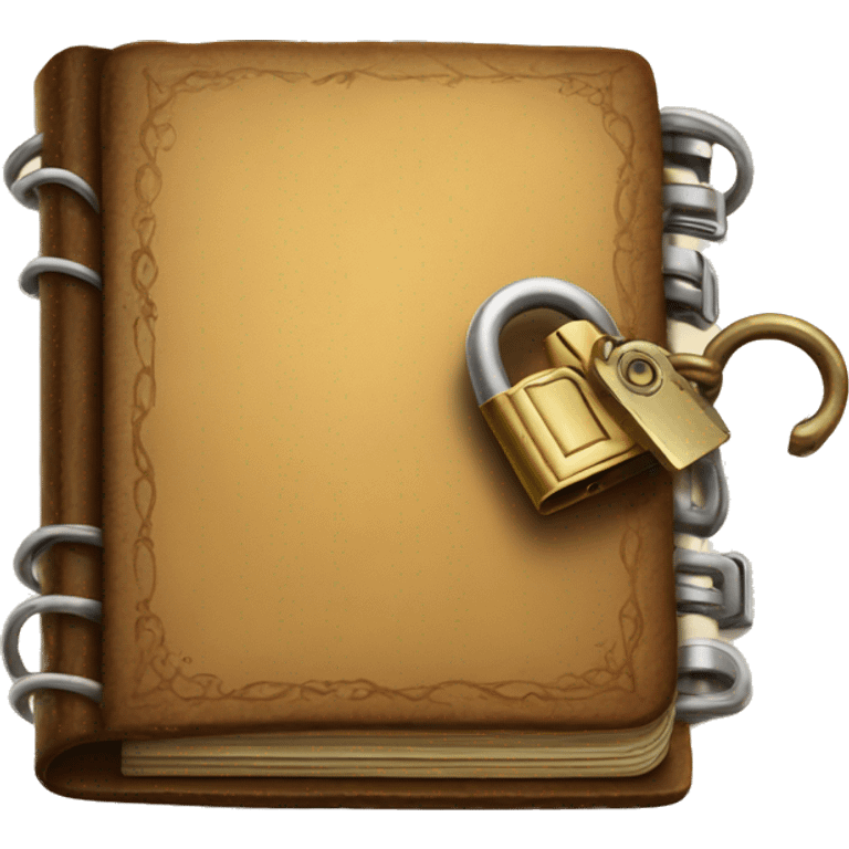 vintage diary with lock and key emoji