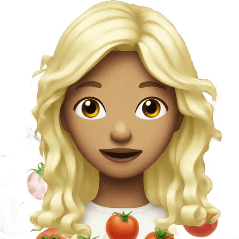 Tomato with bleach blonde hair  emoji