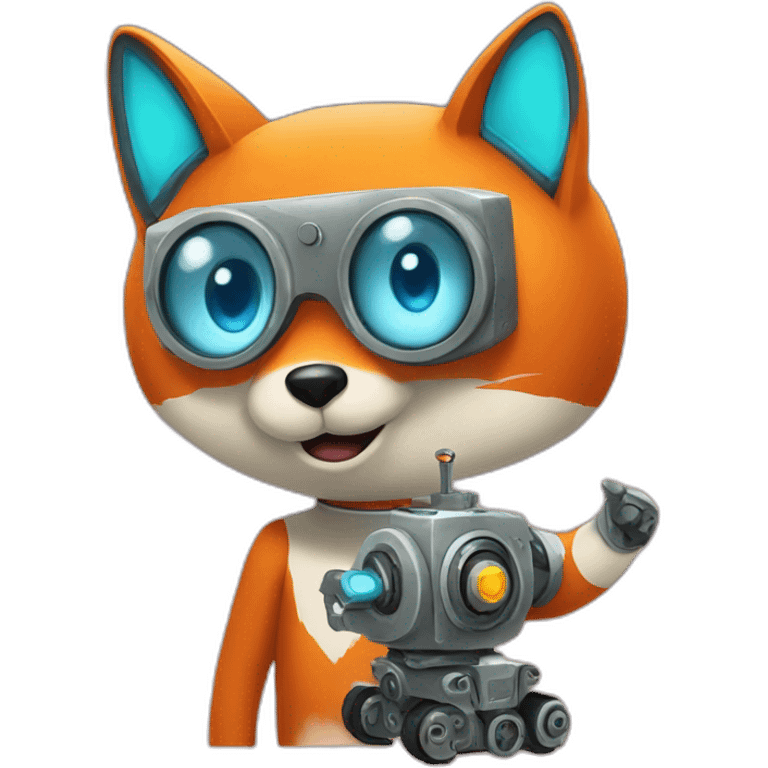  The fox and the robot emoji