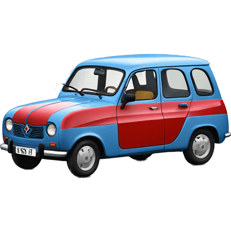 Renault 4l bleu et rouge emoji