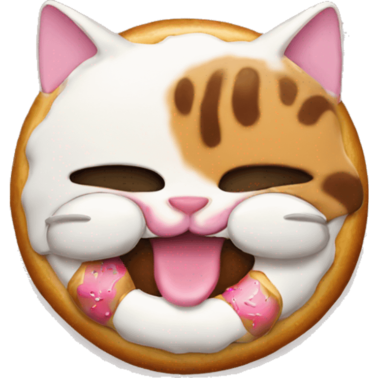 Cat eating donut emoji