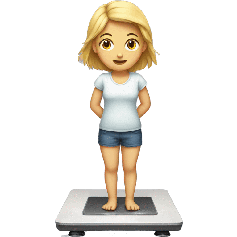 girl standing on a body scale emoji