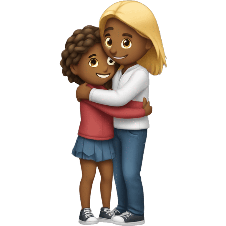 Girl hugging a guy emoji