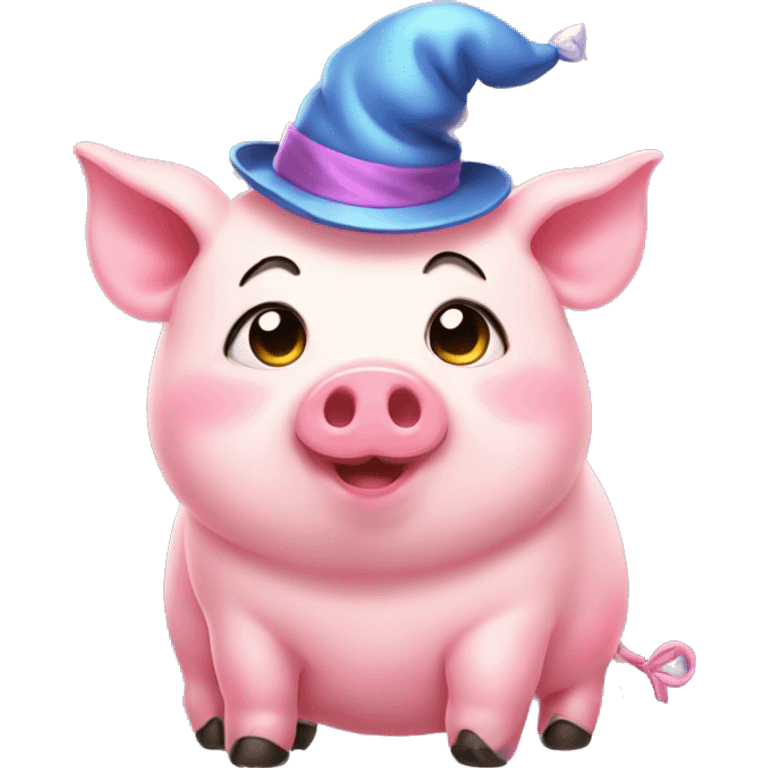 Kawaii fat little magical pig  emoji