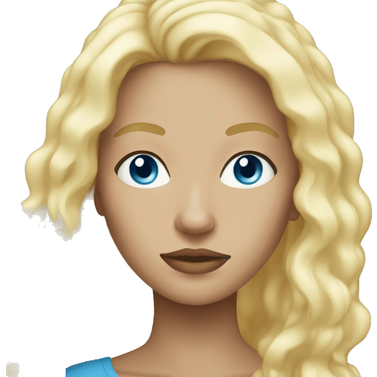 Blonde woman blue eyes emoji