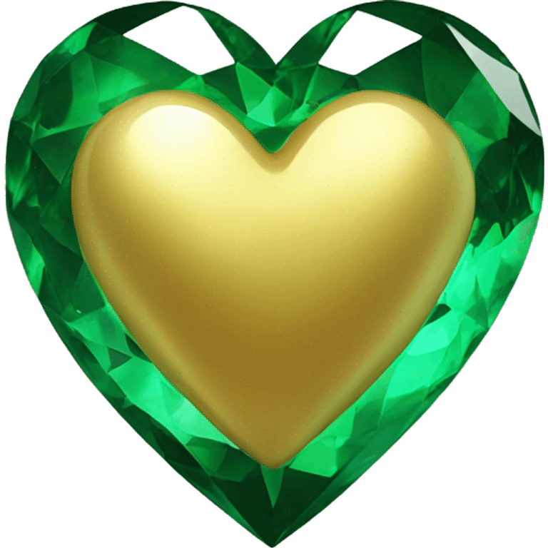 emerald gold glass heart emoji