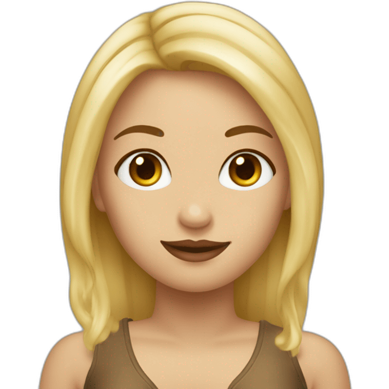 Femme blonde avec les yeux marrons emoji