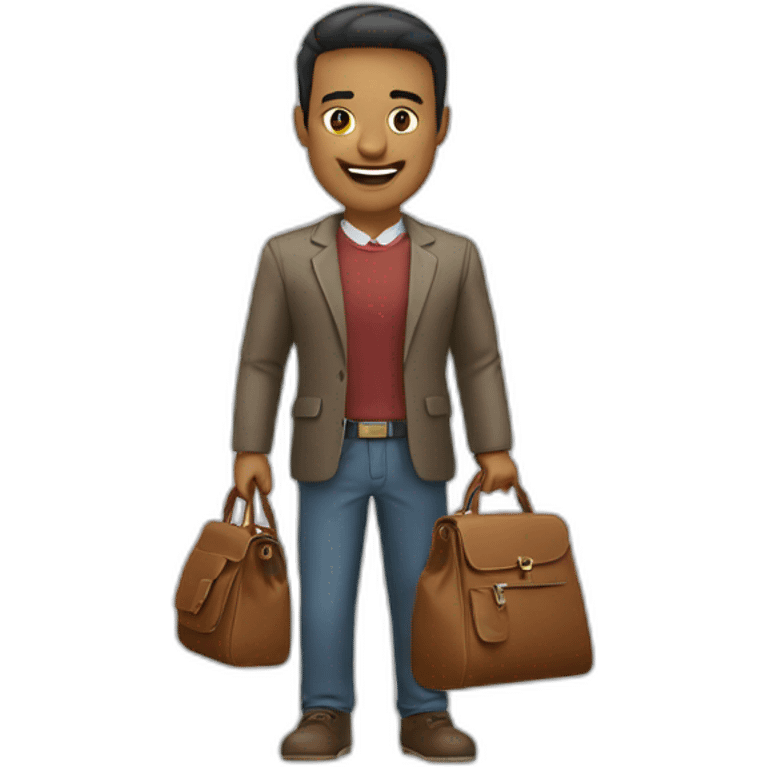 a person entrepreneur with his bag emoji