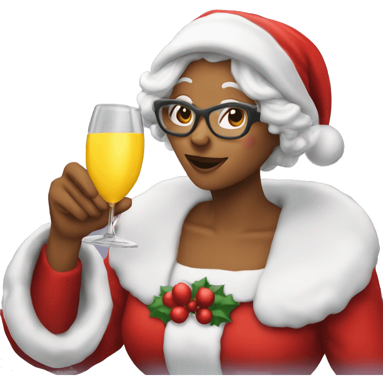 Mrs clause drinking mimosa emoji