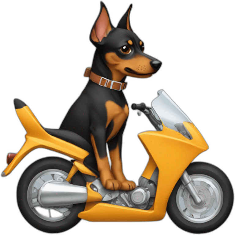 caramel-color-pinscher-dog-driving-a-motorcycle emoji