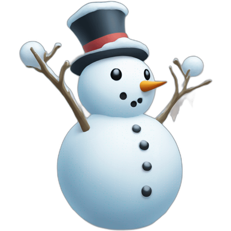 Snowman Statue Pokemon Snowfall Snowballs emoji