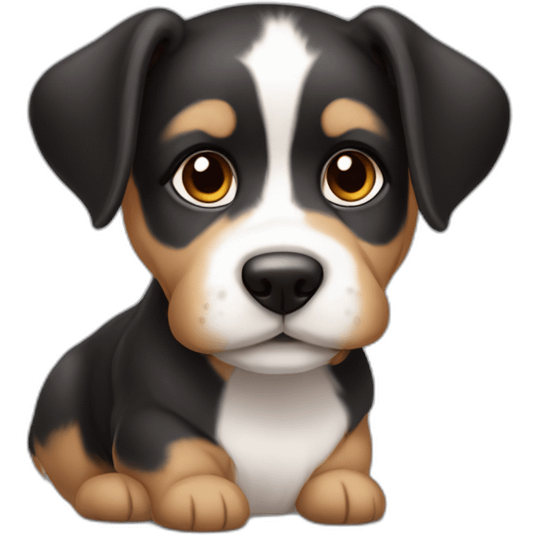 bodegueiro tricolor puppy pointy ears emoji