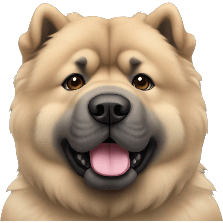 Beige grey chow-chow black muzzle emoji