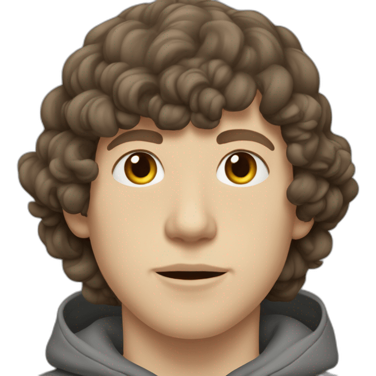 Jesse Eisenberg grey hoodie brown hair 3 day beards emoji