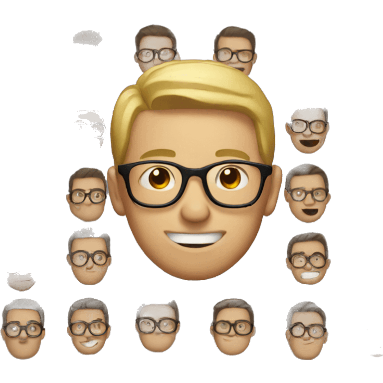 Men with brackets and glasses  emoji