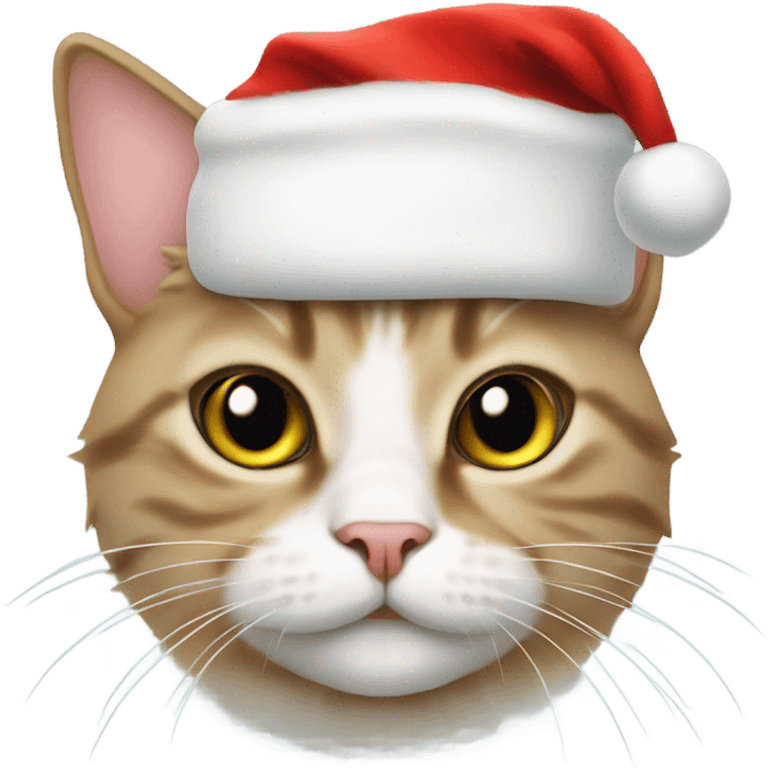 Cute cat with Santa hat  emoji