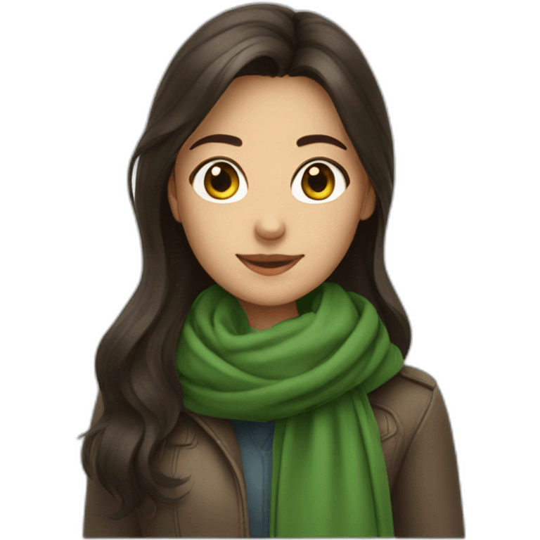 À brunette girl with a Green scarf emoji