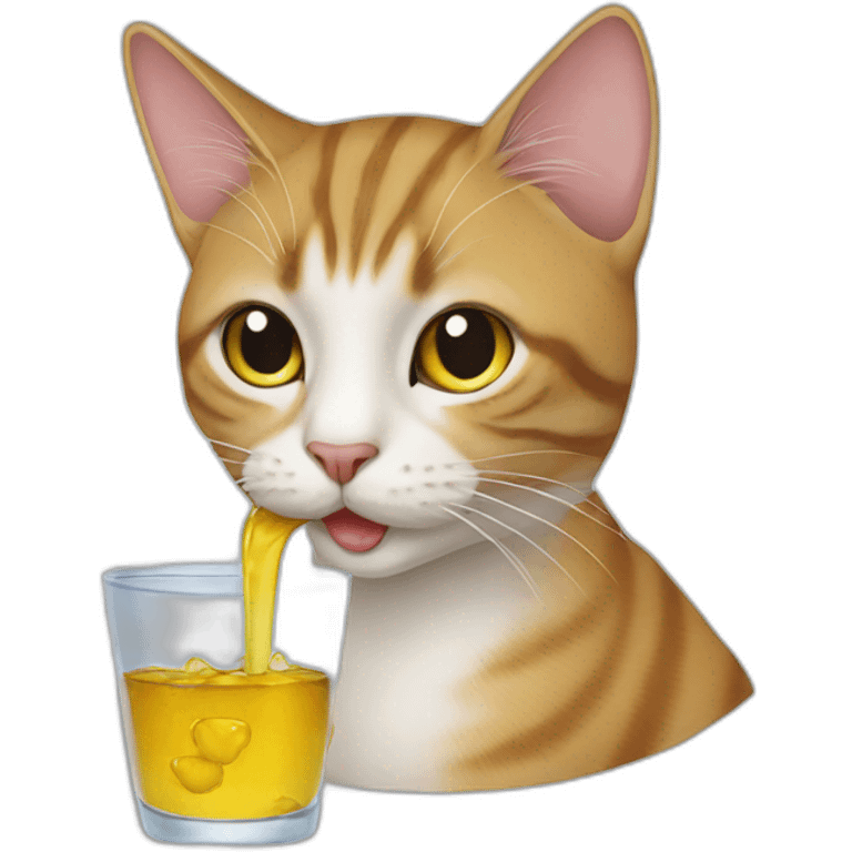 Cat drinking tee emoji